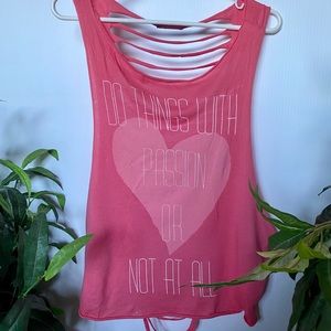 ✨2 FOR 20 ✨ - Pink Tank Top with Open Back